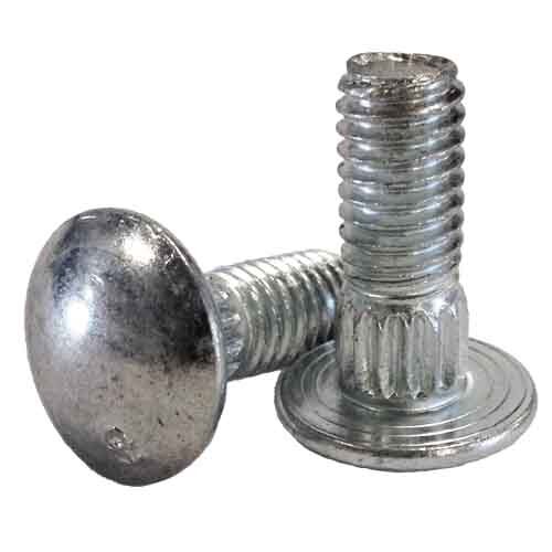 5CBRN38134 3/8"-16 X 1-3/4" Carriage Bolt, Ribbed Neck, Grade 5, Zinc