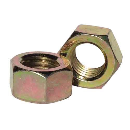 8HN916D 9/16"-12 Grade 8, Finished Hex Nut, Med. Carbon, Coarse, Zinc Yellow, USA/Canada