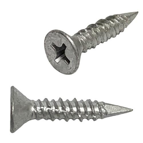 FPTCON144S 1/4" x 4" Concrete Screw Anchor, Flat Head, Phillips, 410 Stainless