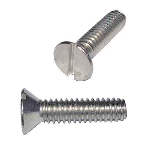 FMS38112S 3/8"-16 X 1-1/2" Flat Head, Slotted, Machine Screw, Coarse, 18-8 Stainless