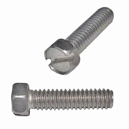 IHSMS381S 3/8"-16 X 1" Indented Hex Head, Slotted, Machine Screw, Coarse, 18-8 Stainless