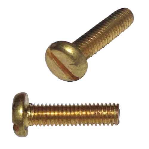 PMSF010112B #10-32 x 1-1/2" Pan Head, Slotted, Machine Screw, Fine, Brass
