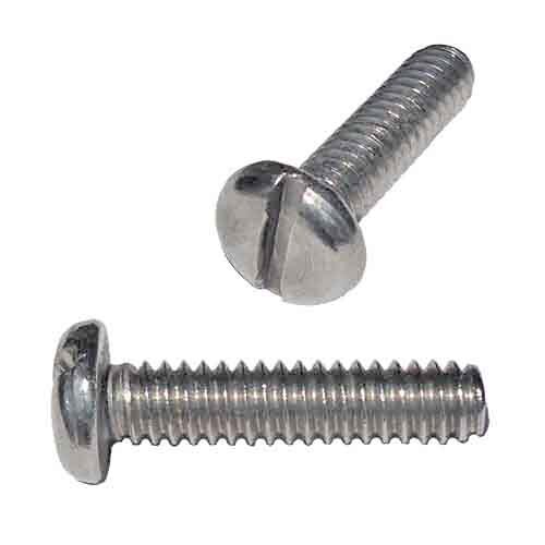 MPMS6116S M6-1.0 X 16 mm Pan Head, Slotted, Machine Screw, Coarse, DIN 85, 18-8 (A2) Stainless