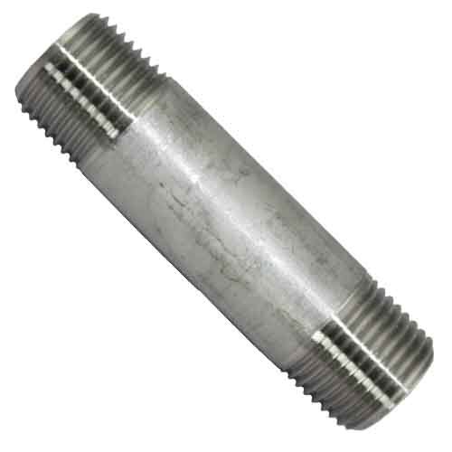 NIPW189S40S 1/8" x 9" Pipe Nipple, TBE, Welded, Schedule 40, 304L Stainless