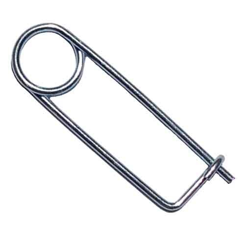 SFP-120-2812-H 0.120" X 2-13/16" Safety Pin, Coiled Tension, (4.383" OAL), HD Spring Wire, Zinc