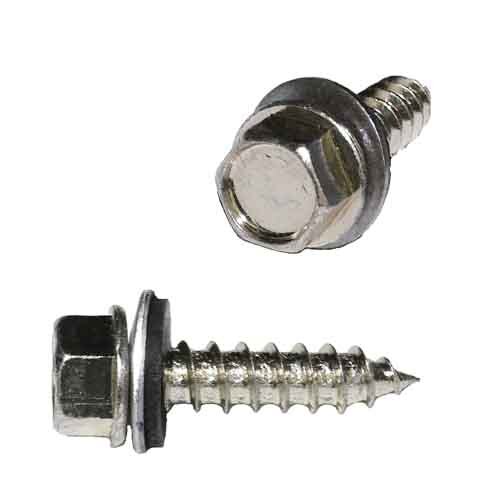 HSHAB1434S410 #14 X 3/4" Indented Hex Head, Sheeting Screw, Type A, w/ Bonded Washer, 410 Stainless