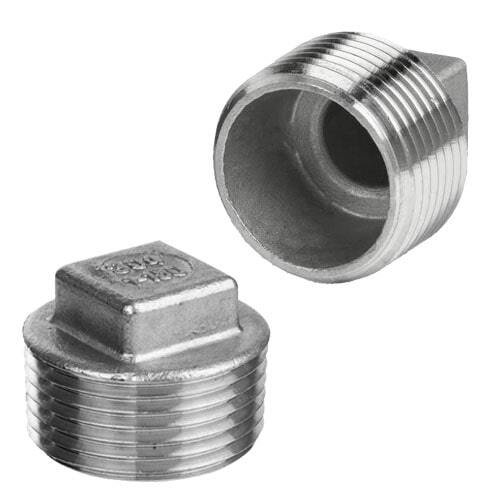 SQPP112S 1-1/2" Square Head Pipe Plug, 150#, Threaded, T304 Stainless