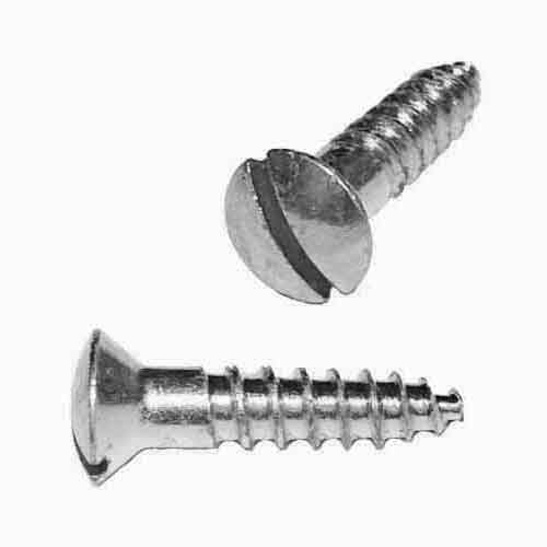 OWS10134S #10 X 1-3/4" Oval Head, Slotted, Wood Screw, 18-8 Stainless