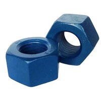 1/2"-13 A194-2H Heavy Hex Nut, Coarse, Med. Carbon, Teflon (Xylan) Blue, USA