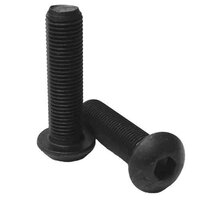 BSCSF010114 #10-32 x 1-1/4" Button Socket Cap Screw, Fine, Alloy, Black Oxide