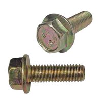 M16-2.0 X 50 mm Hex Flange Screw, DIN 6921, Class 10.9, Zinc Yellow
