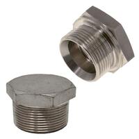 HXPP14S 1/4" Hex Head Pipe Plug, 150#, Threaded, T304 Stainless