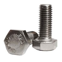 M10-1.5 X 90 mm  Hex Cap Screw, Coarse, DIN 933 (FT), 18-8 (A2) Stainless