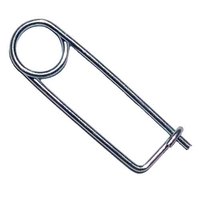 0.120" X 2-13/16" Safety Pin, Coiled Tension, (4.383" OAL), HD Spring Wire, Zinc