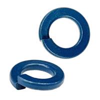 SLW1XC 1" Regular Split Lock Washer, Teflon (Xylan) Blue