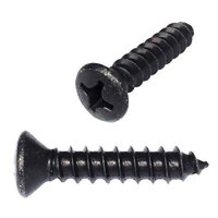 OPTS6112BO #6 X 1-1/2" Oval Head, Phillips, Tapping Screw, Type A, Black Oxide