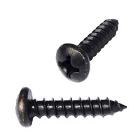 PPTS612BZ #6 X 1/2" Pan Head, Phillips, Tapping Screw, Type A, Black Zinc