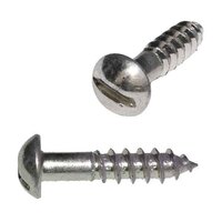 #8 X 3/4" Round Head, Slotted, Wood Screw, 18-8 Stainless